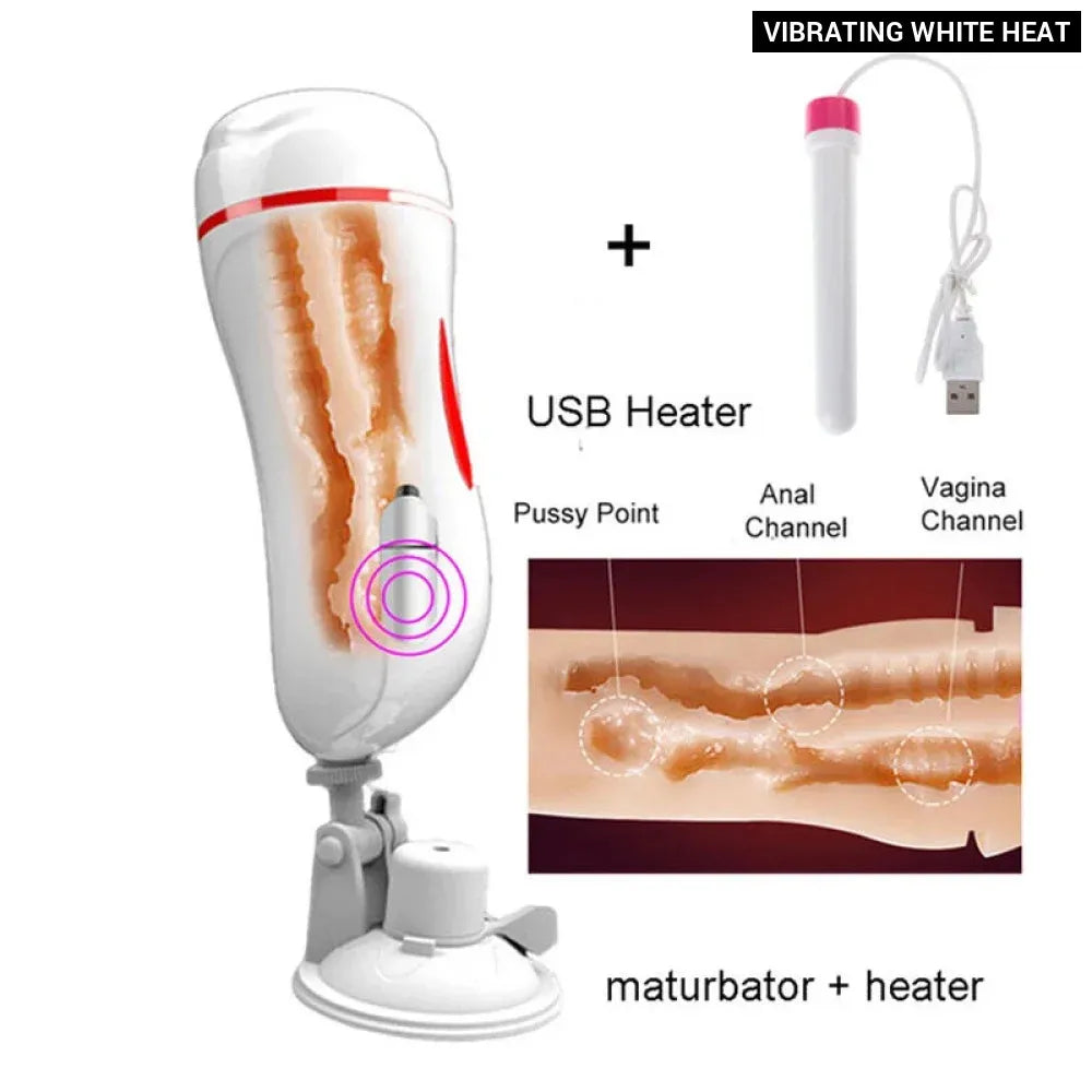2 In 1 Masturbation Cup for Men Dual Channel Vagina Anal