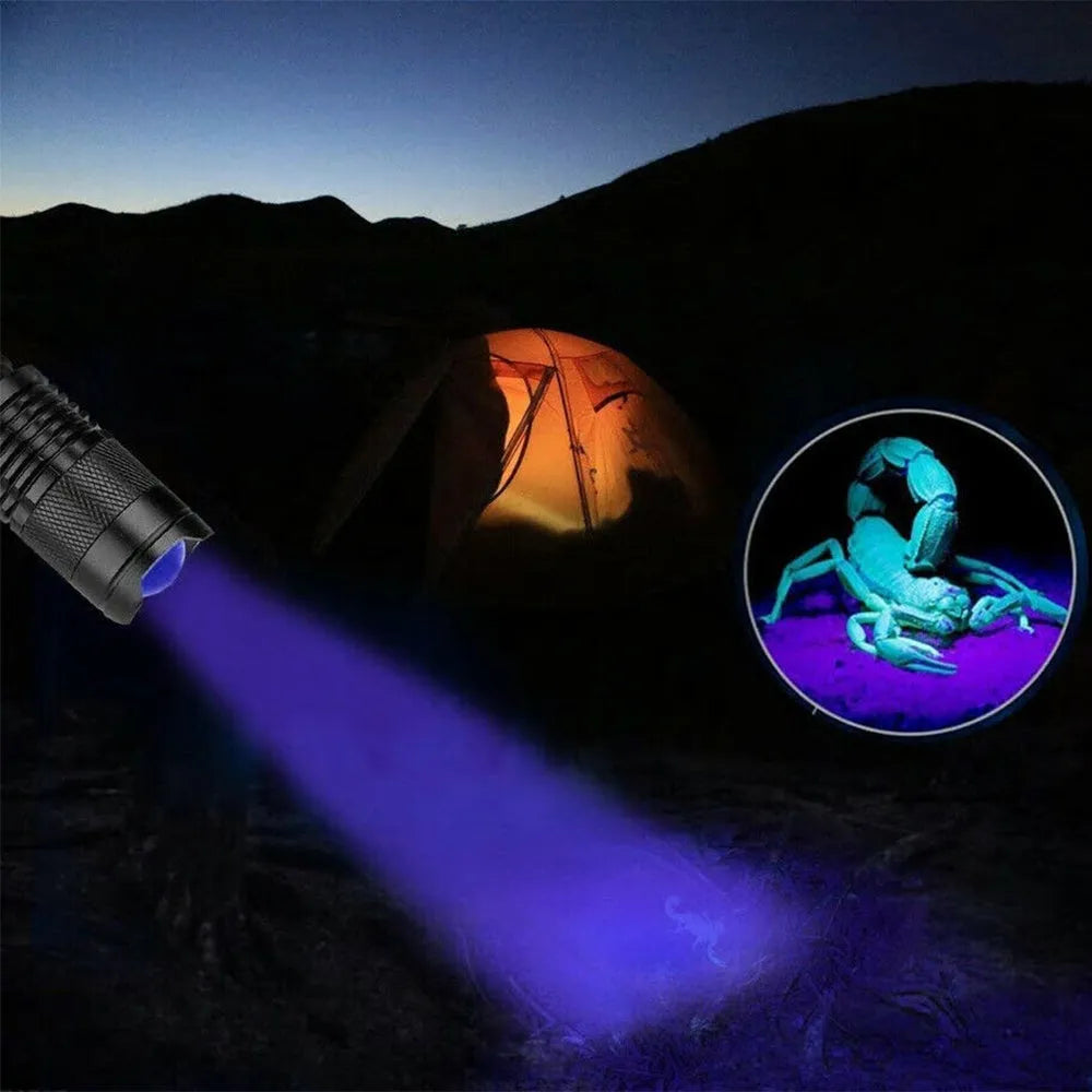 Vibe Geeks Mini LED Zoomable UV Flashlight Ultraviolet