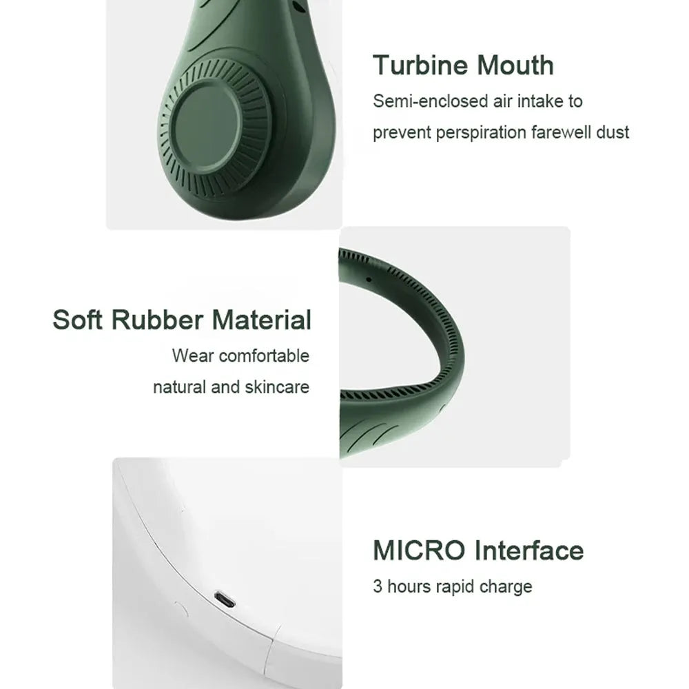 Vibe Geeks Portable Handsfree Bladeless USB Rechargeable