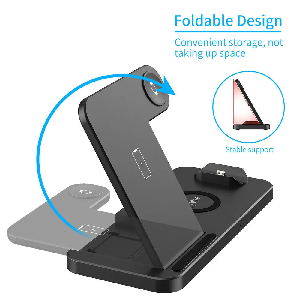 Vibe Geeks 4 - in - 1 Wireless Fast Charging Station for QI