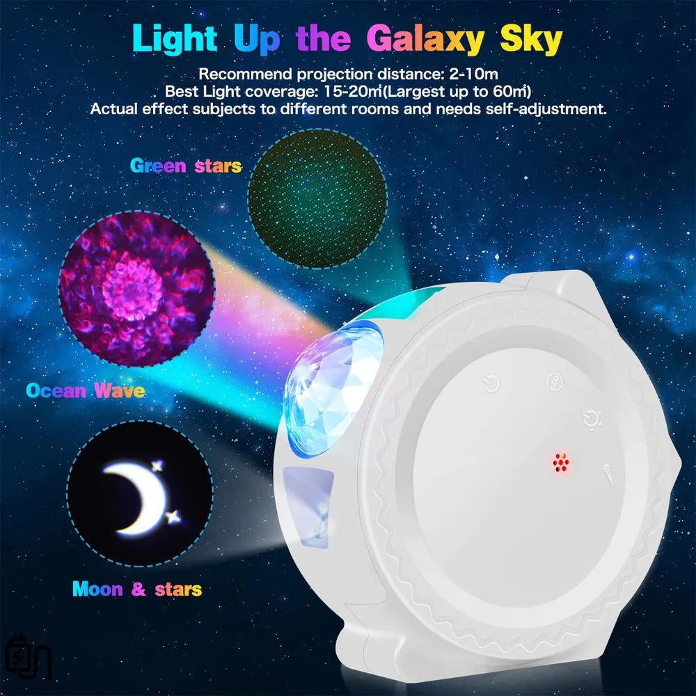 Vibe Geeks 360° Rotation LED Star Light Galaxy Projector