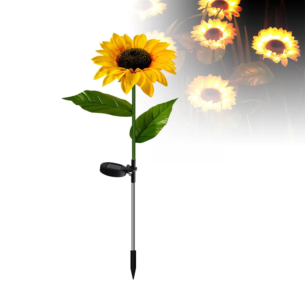 Vibe Geeks Solar Powered Sunflower Garden Lawn Light