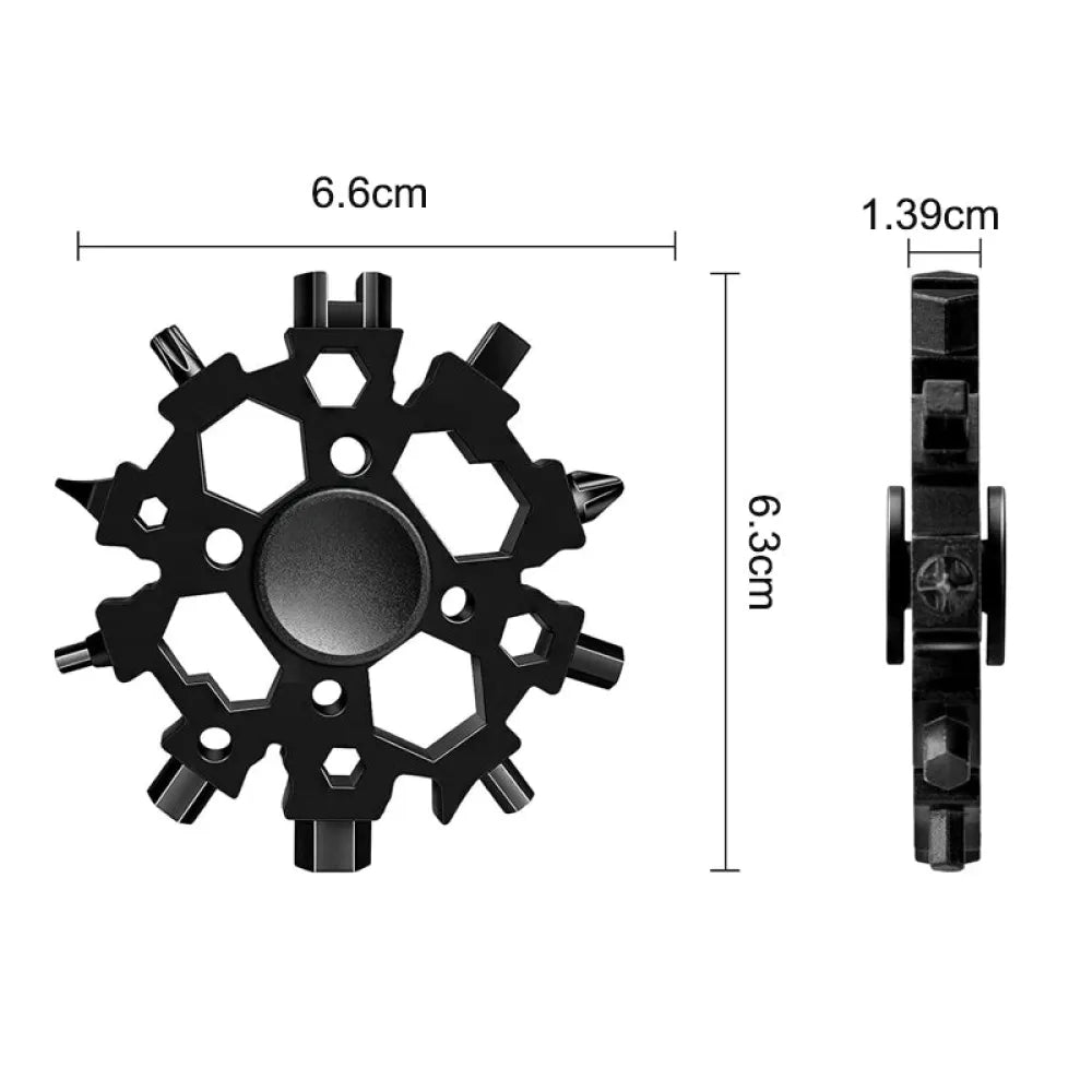 Vibe Geeks 23 - in - 1 Snowflake Metal Multitool Gadget