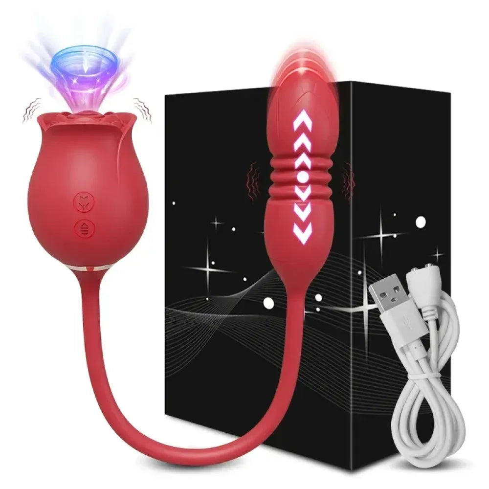 3-in-1 Rose Dildo Vibrator for Women