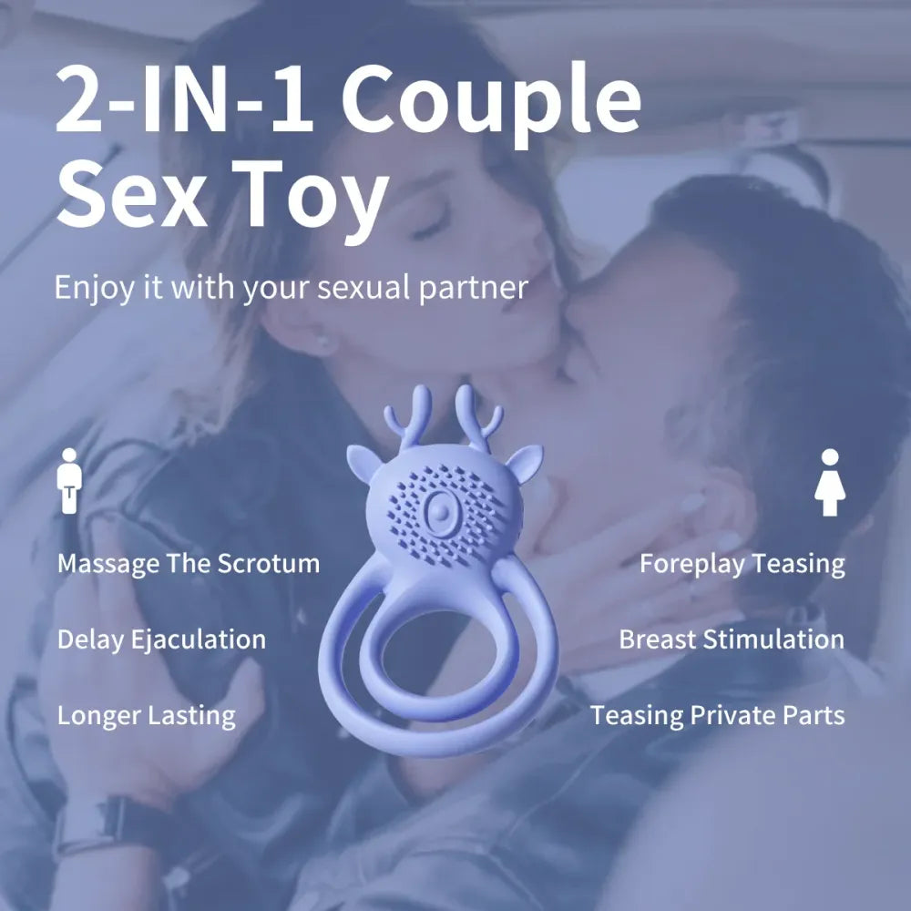 7 Mode Double Penetration Cock Ring For Men