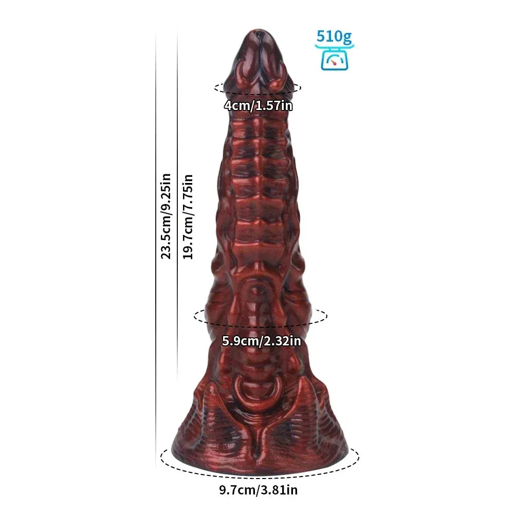 9.3 Inch Thick Silicone Dragon Dildo With Suction Cup