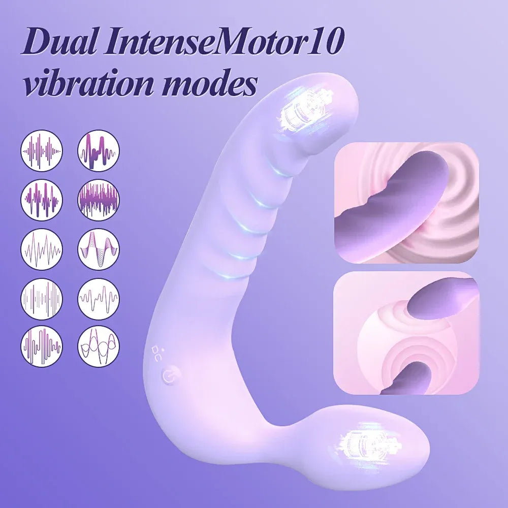 App Controlled Double Dildo Vibrator for Couples Dual