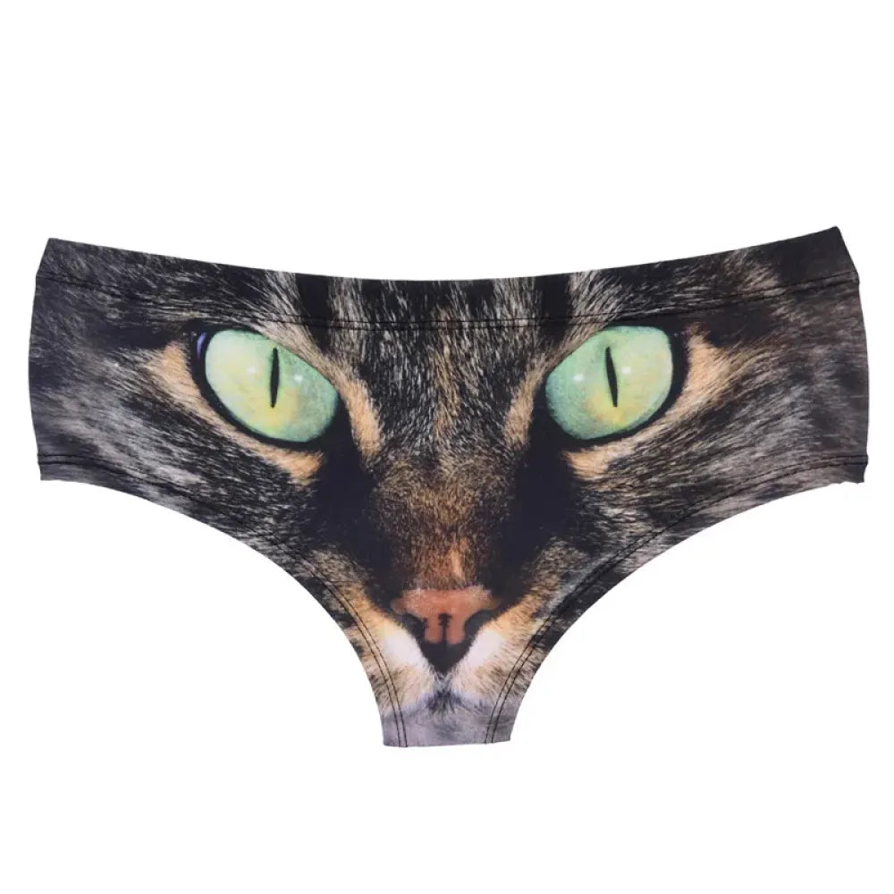 DeanFire Kawaii 3D Panties Women Underwear Wild Cat Green