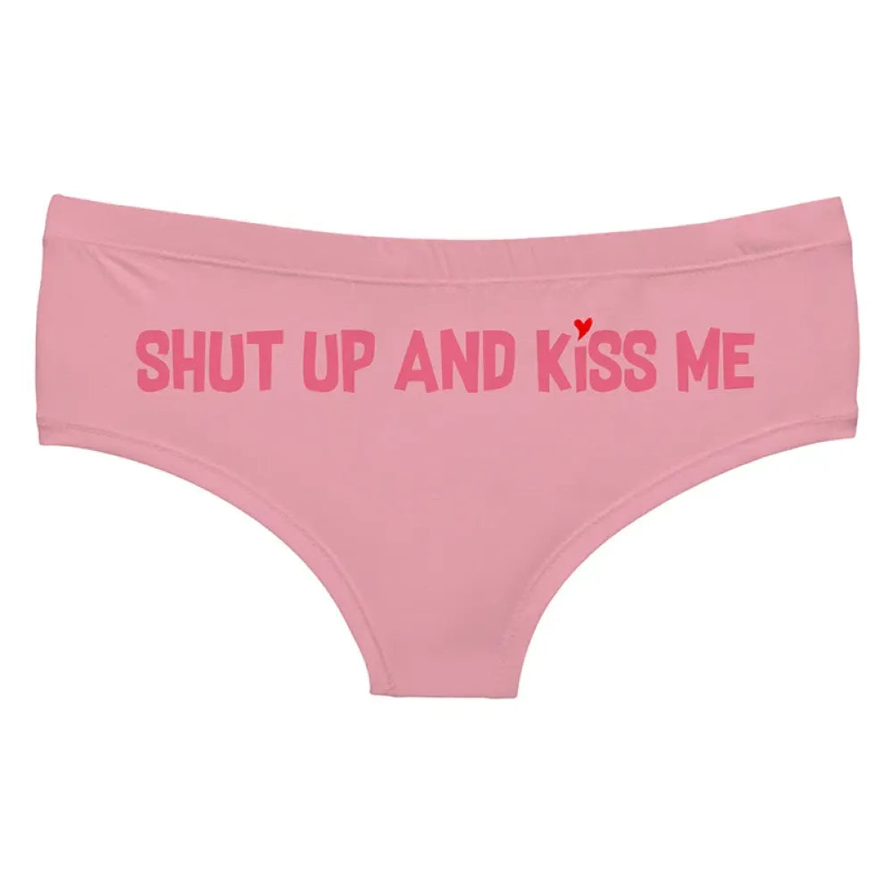 DeanFire Shut Up Kiss Me Cartoon Print Ladies Panties Super