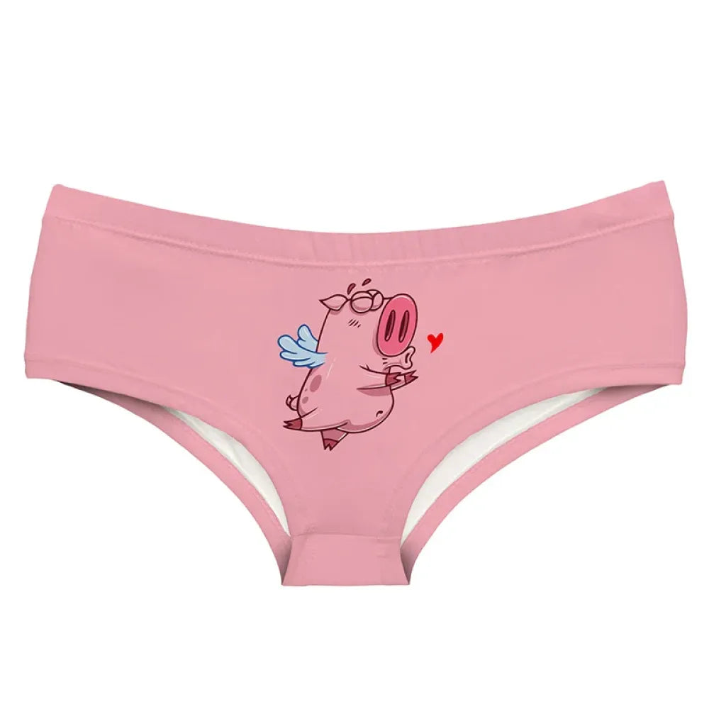 DeanFire Shut Up Kiss Me Cartoon Print Ladies Panties Super