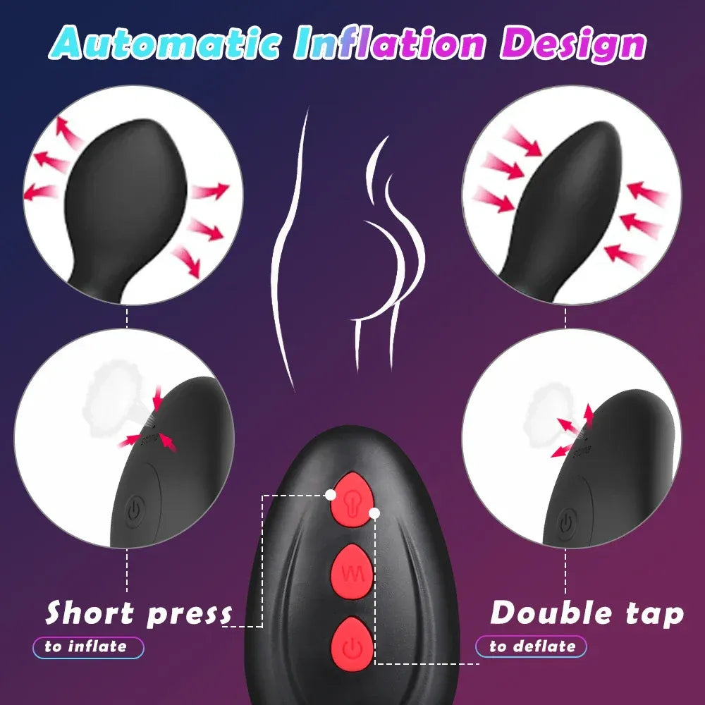 Double Motor Inflatable Anal Plug For Men