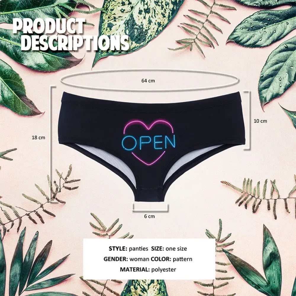 New Fashion 3D Open Neon Black Pattern Print Lingerie