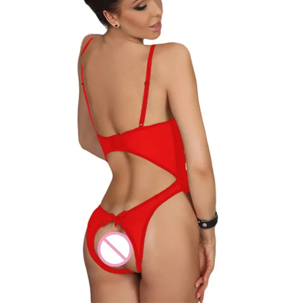 Plus Size Crotchless Lingerie Set