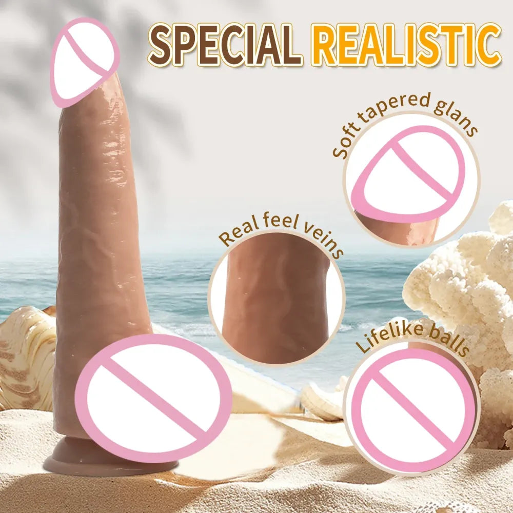 Realistic Soft Dildo with Suction Cup for Anal Stimulation