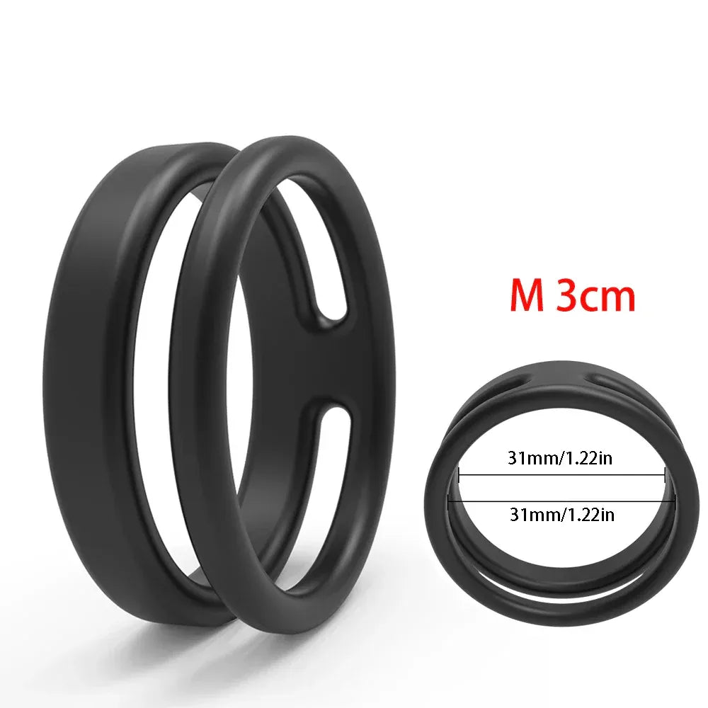 Silicone Dual Cock Rings For Men Delay Ejaculation &