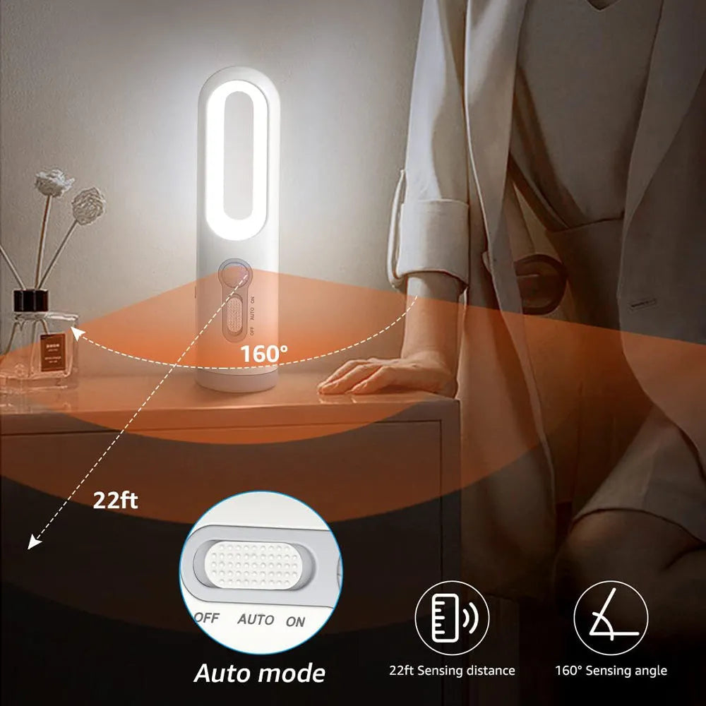 Vibe Geeks 2-In-1 Portable Led Motion Sensor Night Light