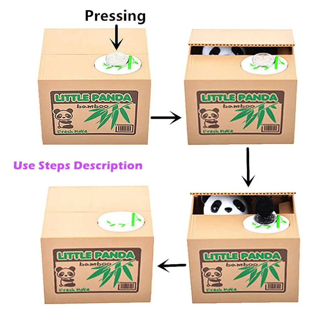 Vibe Geeks Creative Stealing Coins Panda Piggy Bank